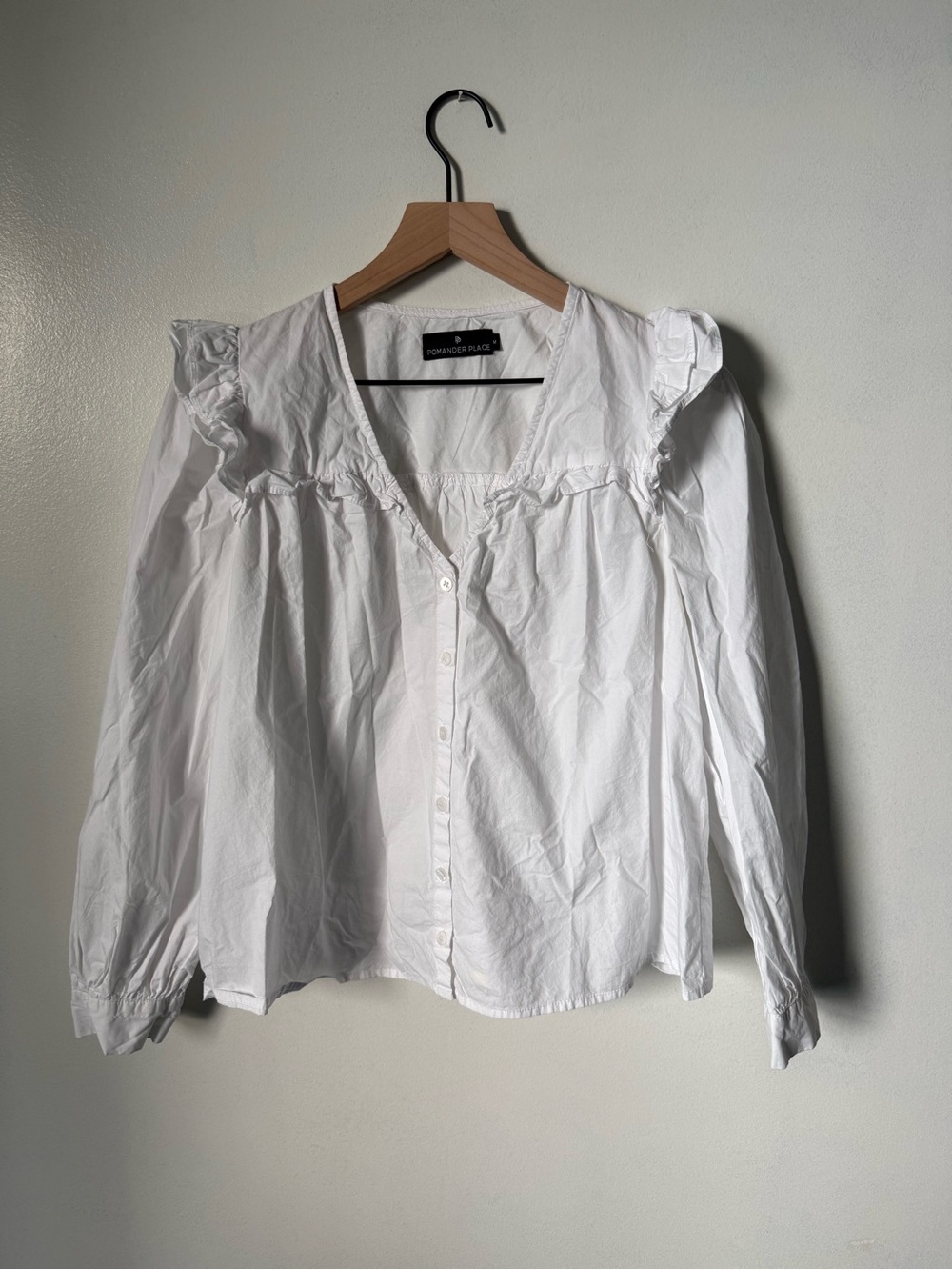 Pomander Place 100% Cotton Ellianna Ruffle Blouse - Picture 3 of 12